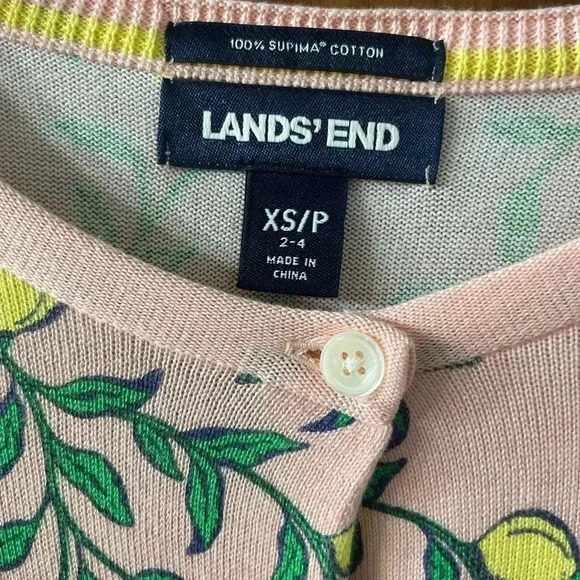 Lands' End Womens Lemmon Sweater Cardigan Supima Cotton Size XS - Picture 3 of 3